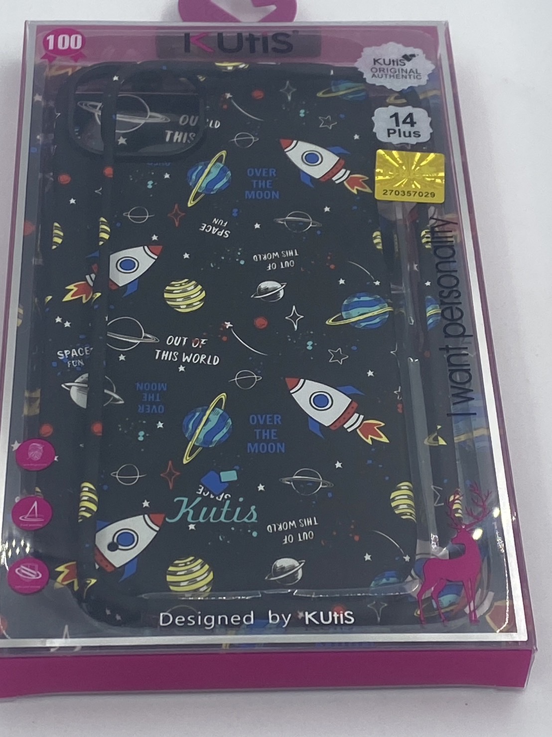 เคสคูทิส(Kutis)เคสไอโฟน14พลัส(ลายอวกาศNEW)มาใหม่ เคสประกบหน้า-หลัง เคสเรืองแสง เคสลายวินเทจ ร้านSuperhero Klongthom