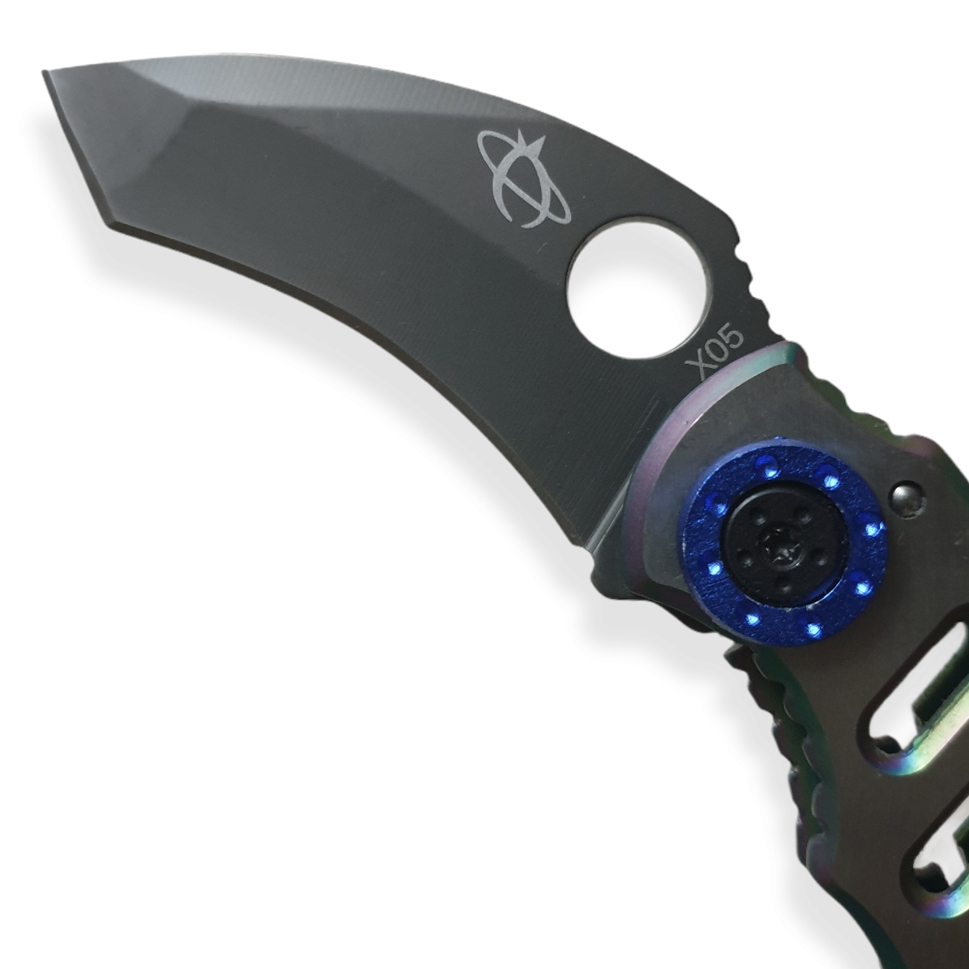 มีดพก มีดพับ มีดคารัมบิต MANTIS KNIVES MK-2 CINQ 2 (สีเทา)