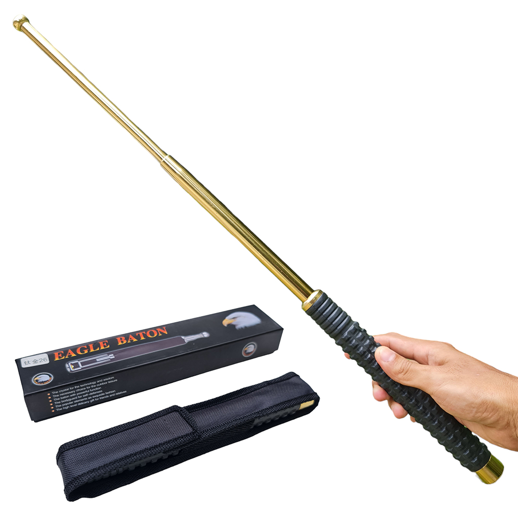 ดิ้ว Eagle Baton ก้านดิ้วสีทองขนาด 24.6 นิ้ว (62.5 ซม.) พร้อมซองไนล่อนร้อยเข็มขัดสำหรับเก็บดิ้ว