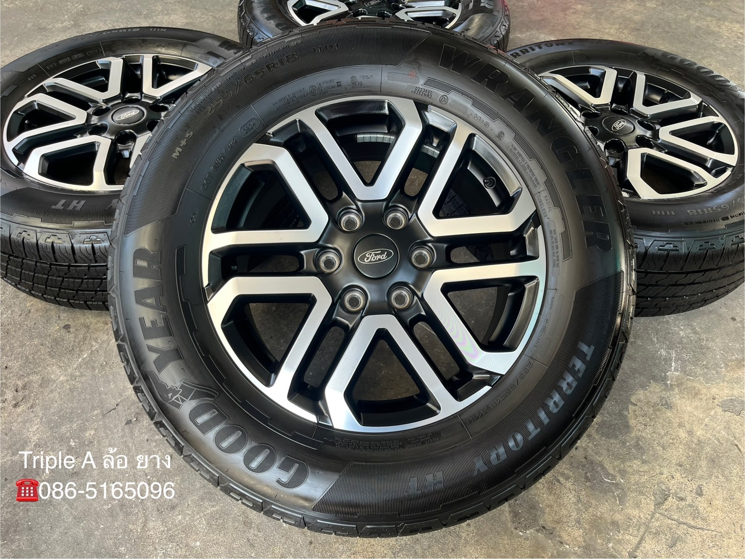 ✨ล้อแม็กพร้อมยางใหม่ป้ายแดง✨Ford Next-Gen Sport ขอบ 18 ดำหน้าเงา💖ใหม่กริ๊บ💖