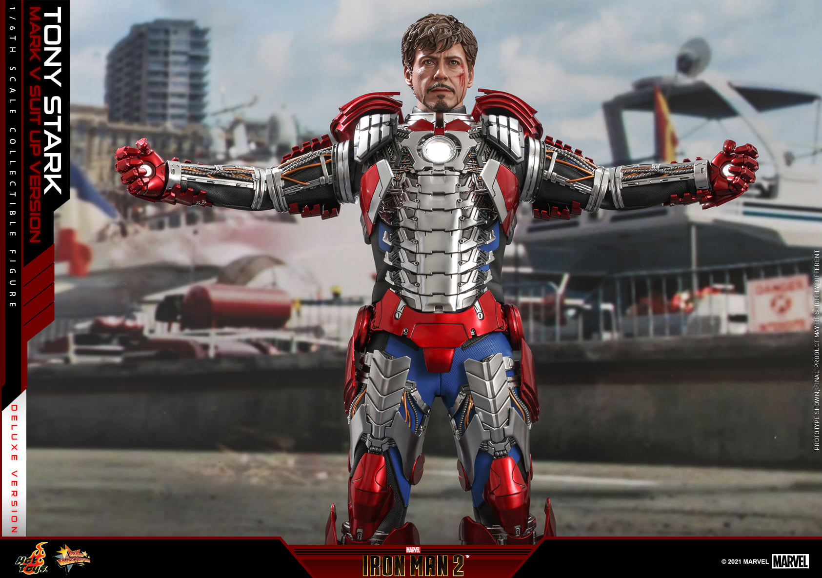 Hot Toys MMS600 1/6 Iron Man 2 - Tony Stark Mark V Suit up Version (Deluxe Version)