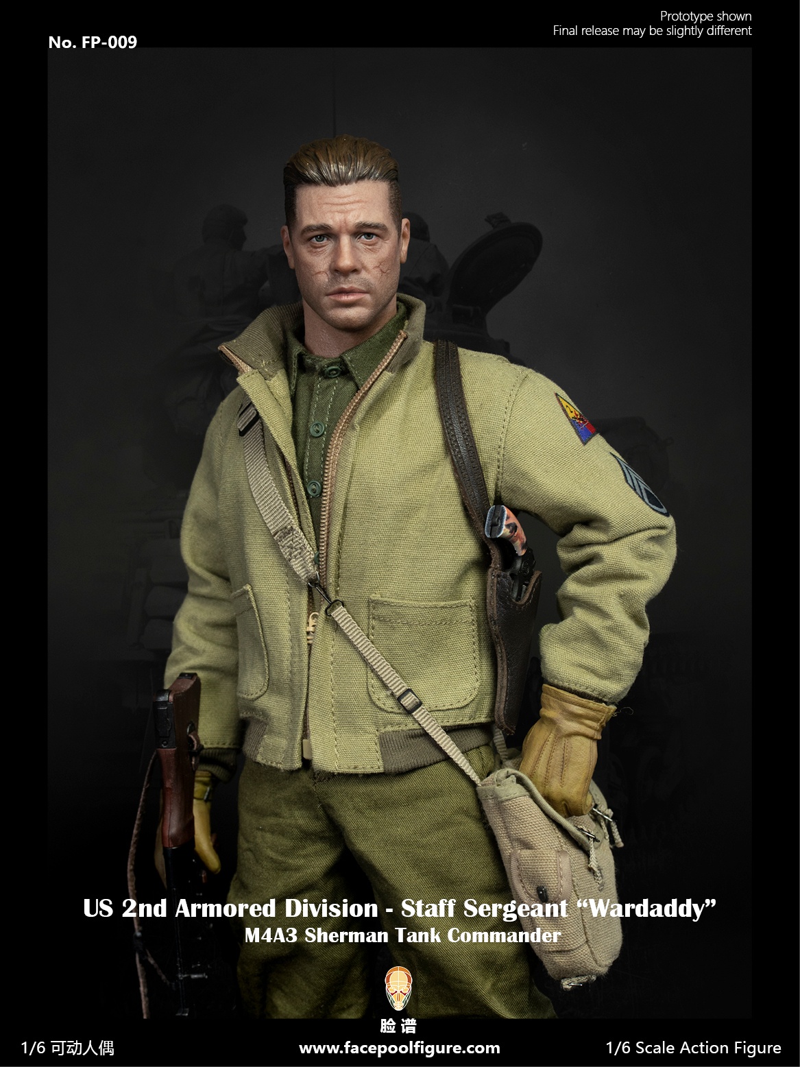 Facepoolfigure FP-009B 1/6 US 2nd Armored Division - Staff Sergeant "Wardaddy" (Special Edition)