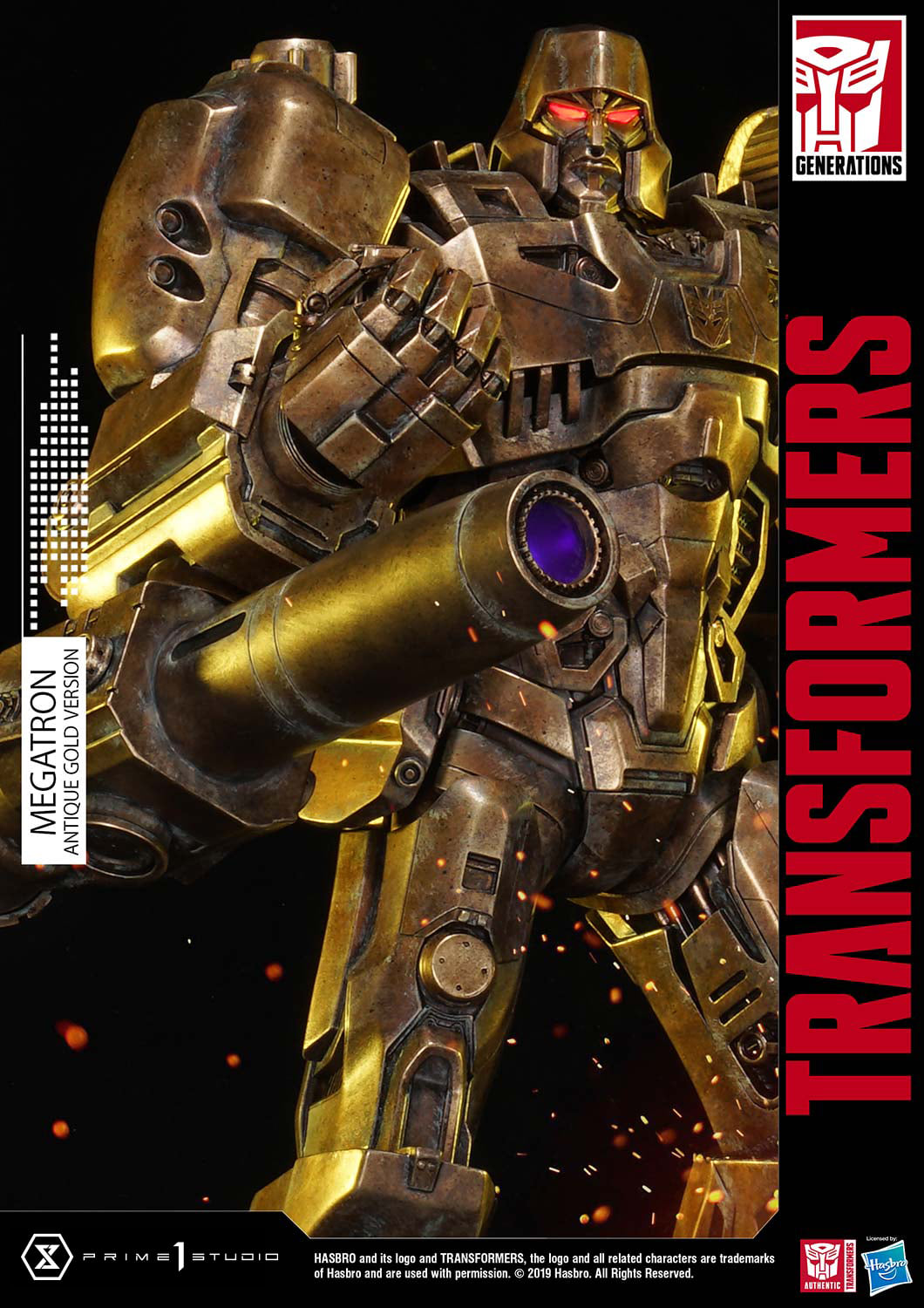Prime 1 Studio PMTF-02AG Transformers G1 - Megatron (Antique Gold Version)