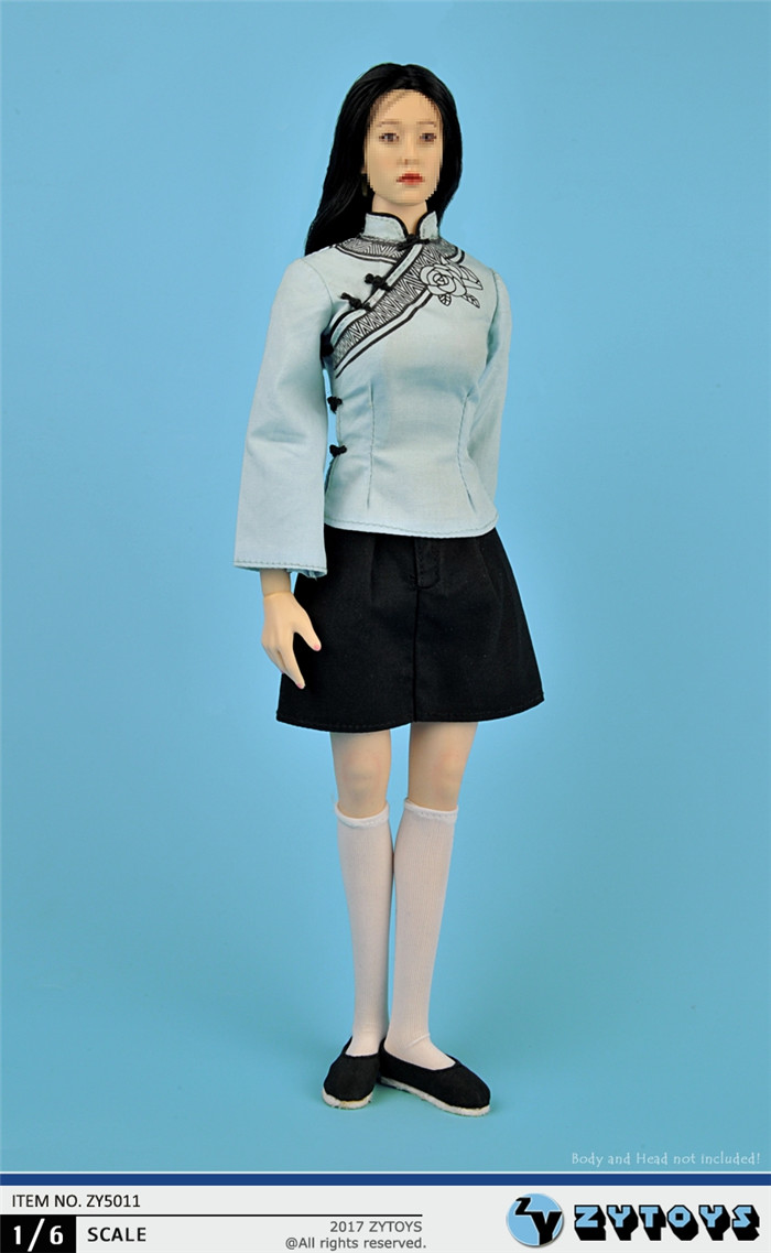 ZYTOYS ZY5011 Light blue Chinese women dresses