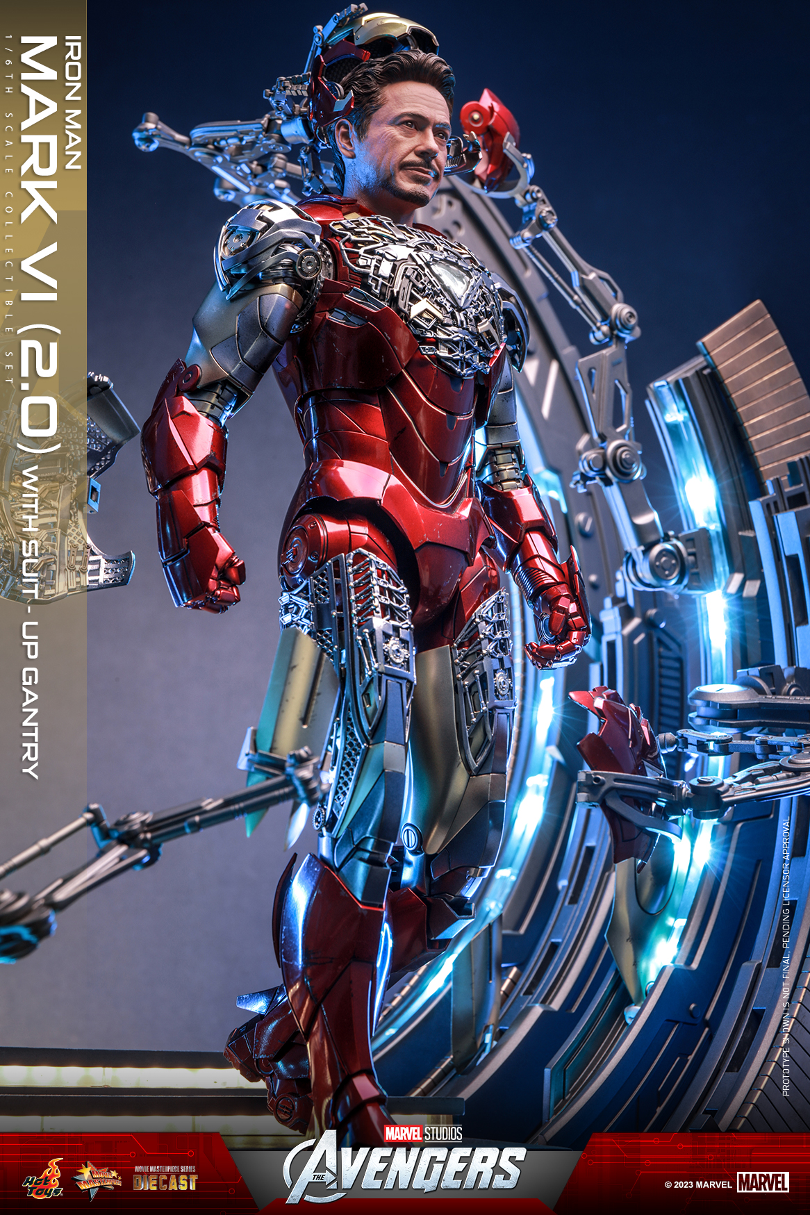 Hot Toys MMS688D53 1/6 The Avengers - Iron Man Mark VI (2.0) with Suit-Up Gantry