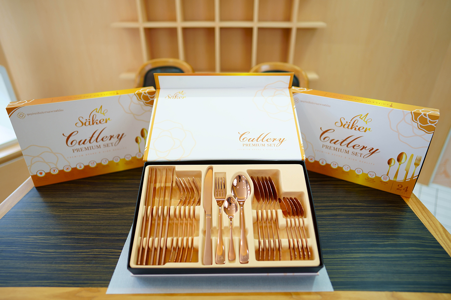 ลด46.7% Säker ชุดอุปกรณ์รับประทานอาหารแบบปลอดสารพิษ(มีใบรับรองยืนยัน)ครบชุด ชุดใหญ่ สเตนเลสสตีลแท้100% แบบหนา ได้ทั้งหมด 24ชิ้น พรีเมี่ยมเกรด เกรดที่ใช้ในภัตตาคารในยุโรปรวมถึงประเทศฝรั่งเศส