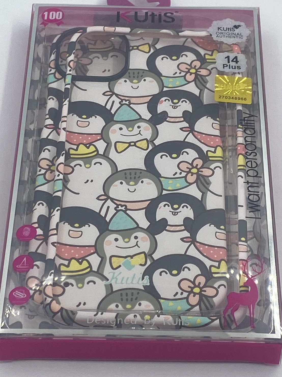 เคสคูทิส(Kutis)เคสไอโฟน14PLUS(ลายเพนกวิน)มาใหม่ เคสประกบหน้า-หลัง เคสเรืองแสง เคสลายวินเทจ ร้านSuperhero Klongthom