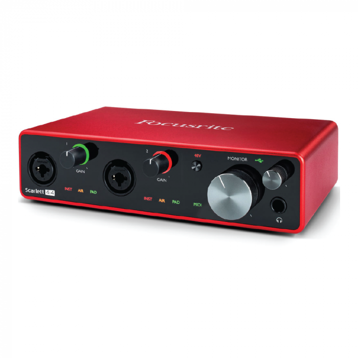 Focusrite Scarlett 4i4 (3RD GEN) Interface MIC A Grade สำหรับปรับแต่งเสียงรับส่งสัญญาณบันทึกเสียงไมโครโฟนกับคอมพิวเตอร์ รองรับไมค์สองตัว