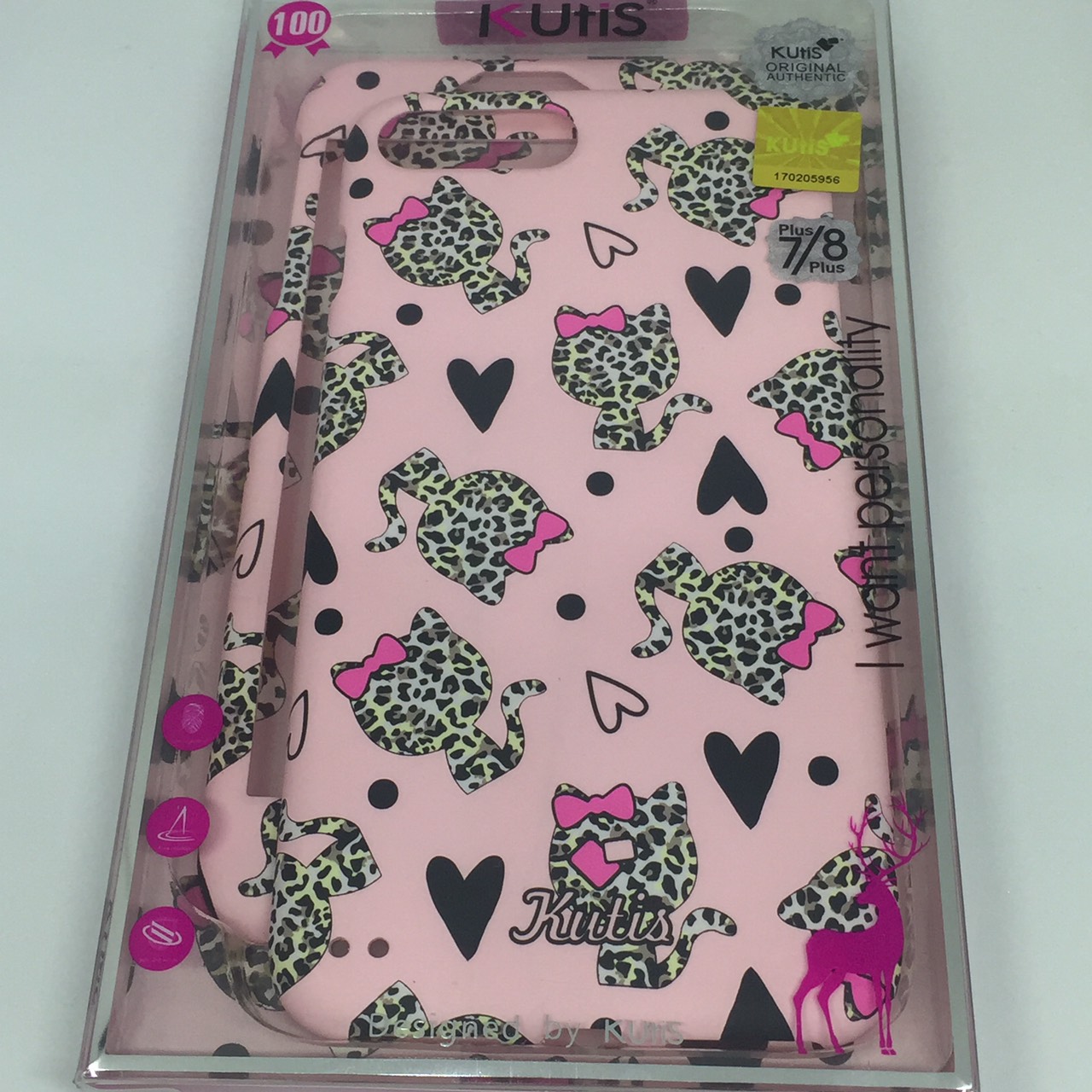 เคสคูทิส(Kutis)เคสไอโฟน7พลัส,8พลัส(ลายแมวลายเสือสีชมพูnew)มาใหม่ เคสประกบหน้า-หลัง เคสเรืองแสง เคสลายวินเทจ ร้านSuperhero Klongthom