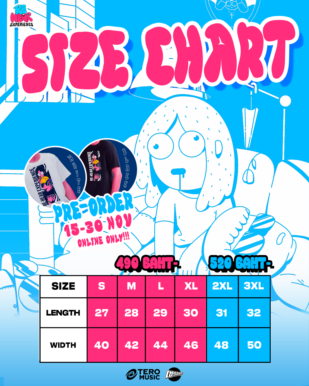 T-Shirt : RE-HEAR EXPERIENCE สีดำ