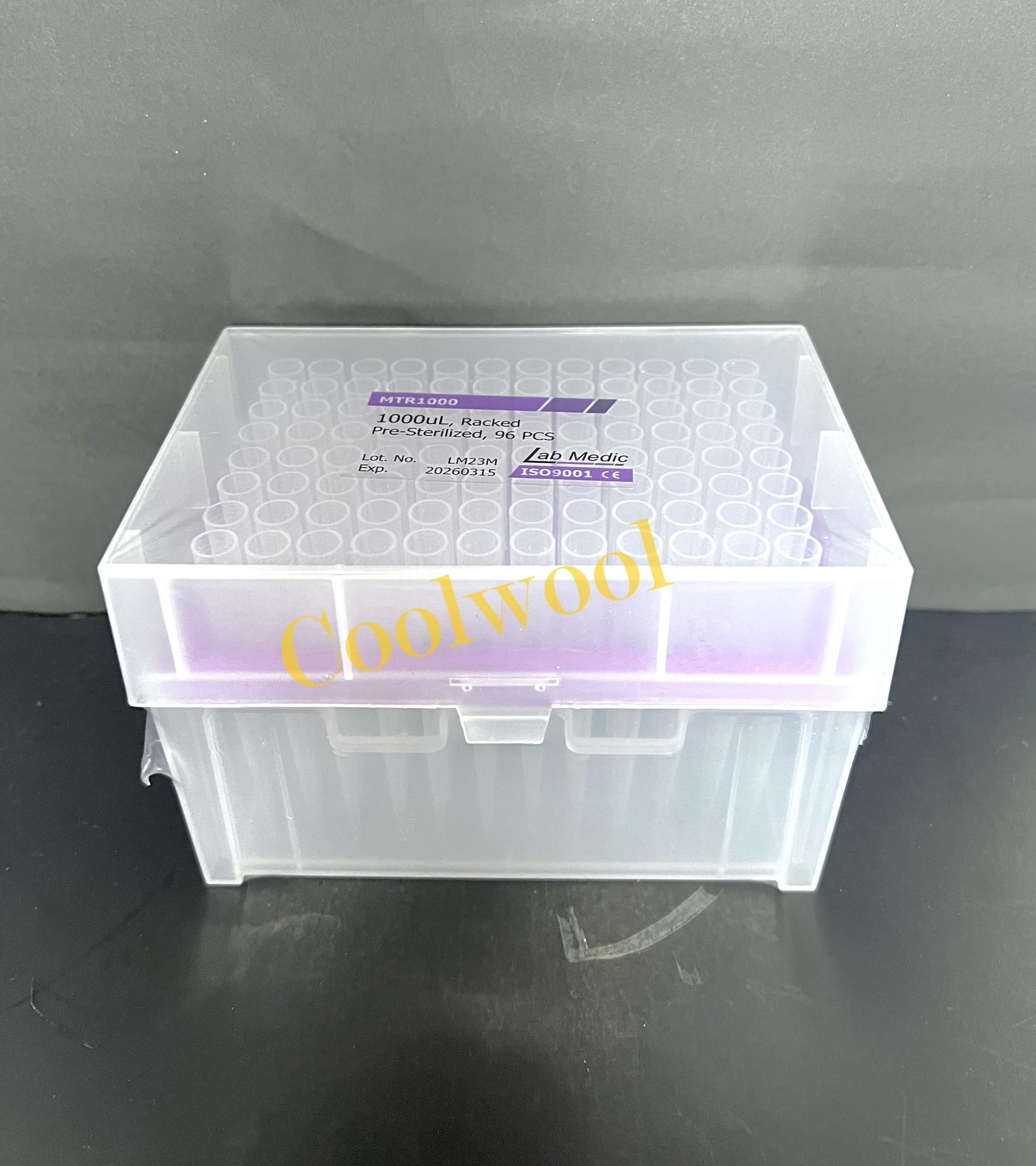 กล่องใส่ปิเปตทิปพร้อมทิป tips with box, sterile-Lab medic