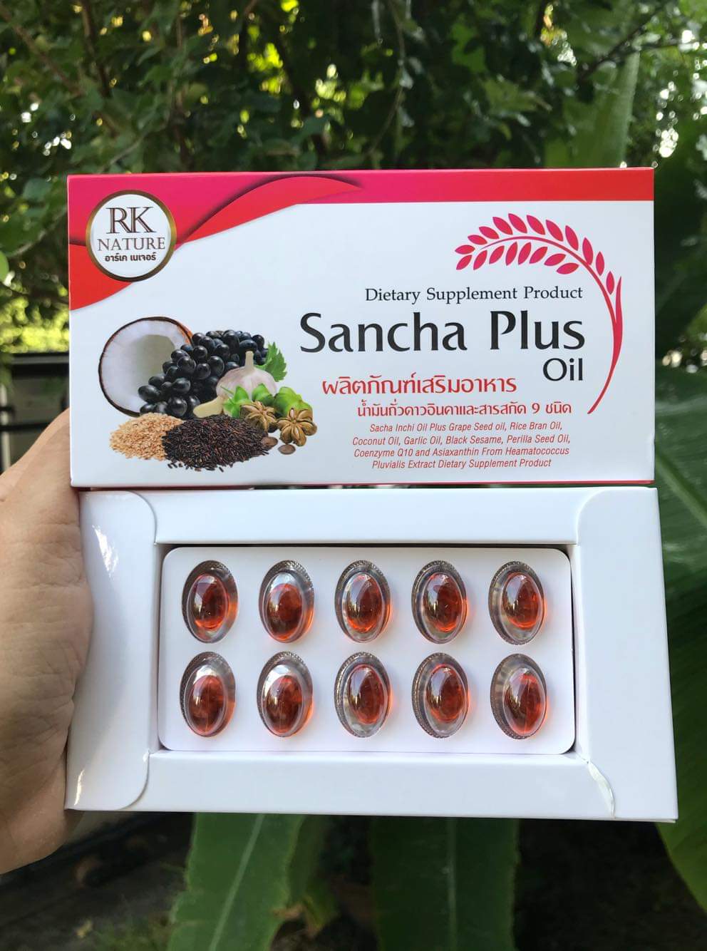 Sancha plus oil ซันช่าพลัส น้ำมันถั่วดาวอินคา + สารสกัด 9 ชนิด