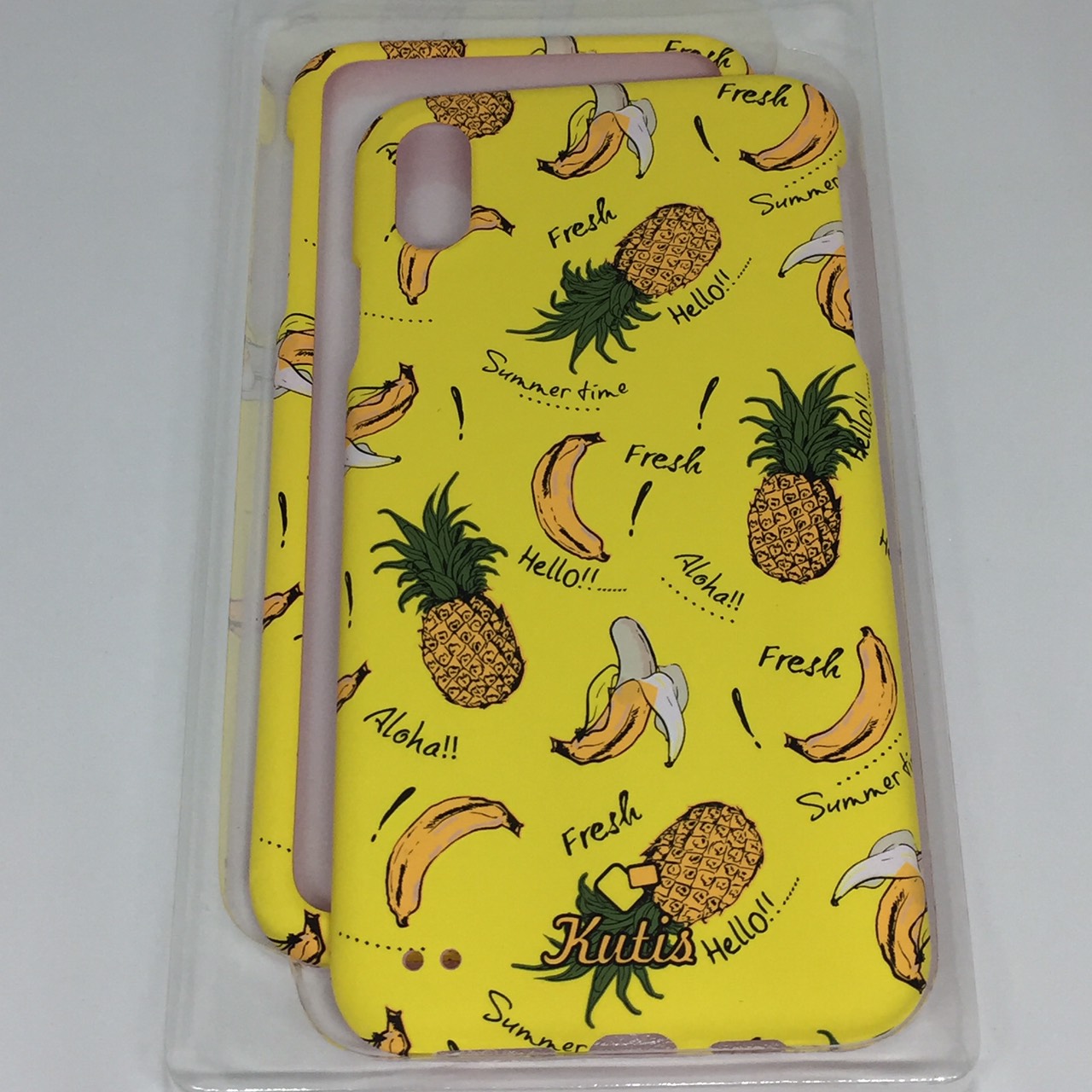 เคสคูทิส(Kutis)ไอโฟนXS MAX(ลายกล้วยกับสัปปะรด)มาใหม่ เคสประกบหน้า-หลัง