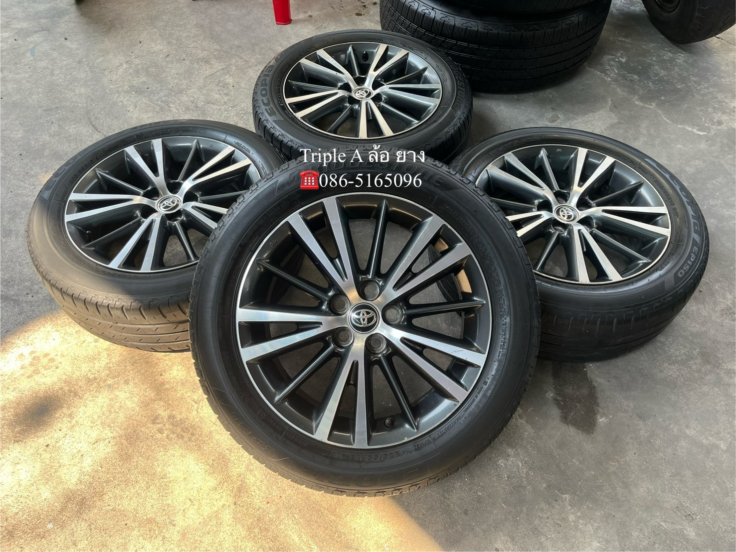 ✨ล้อแม็ก 5รู100✨Toyota Altis ขอบ 16 พร้อมยาง 205-55-16 Bridgestone ปลายปี 19