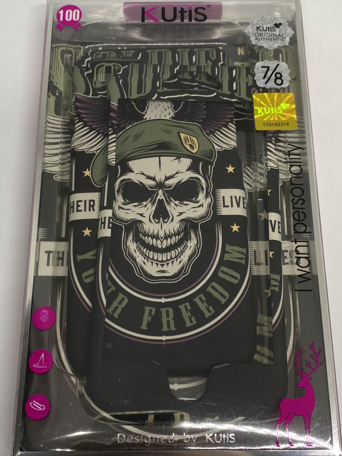 เคสคูทิส(Kutis)เคสไอโฟน7,8,SE2020(ลายYourFreedom)มาใหม่ เคสประกบหน้า-หลัง เคสเรืองแสง เคสลายวินเทจ ร้านSuperhero Klongthom