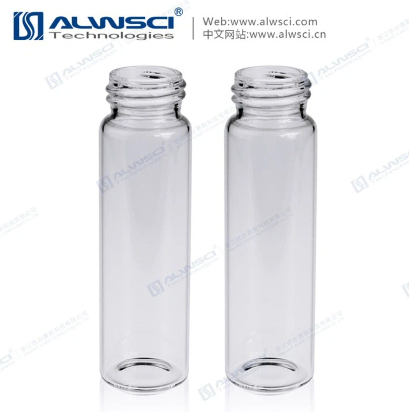 40ml ขวด Vial Glass Sample Vial, 27.5*95mm 24-400 Screw Thread (100ชิ้น/แพ็ค)