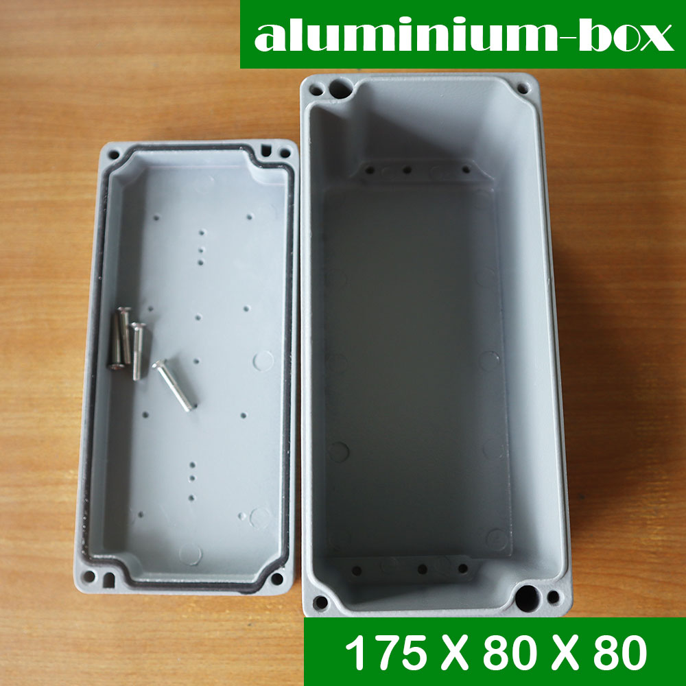 กล่องอลูมิเนียมกันน้ำ IP66 สีเทา ขนาด 175 X 80 X 80 มม.(V)