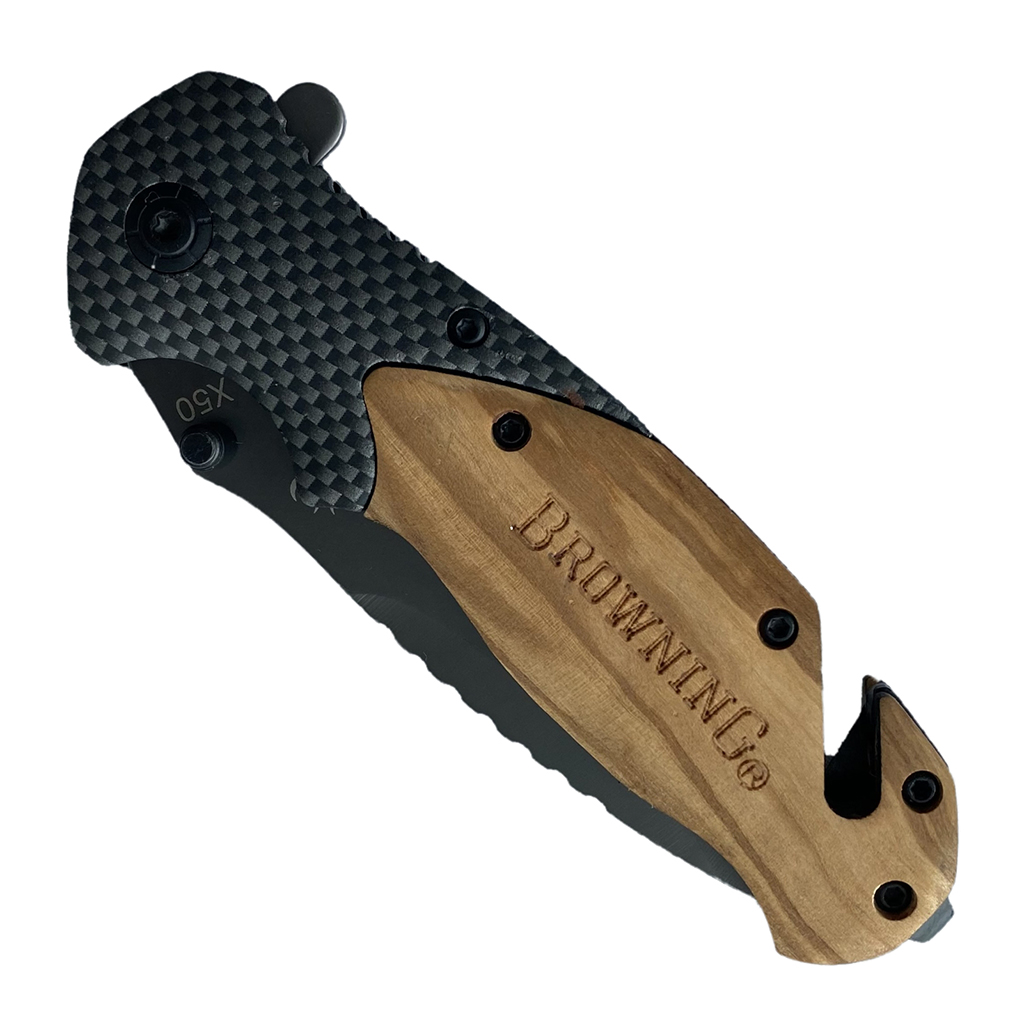มีดพับ Browning X50 ขนาด 8 นิ้ว (20.5 ซม.) ด้ามประกับไม้