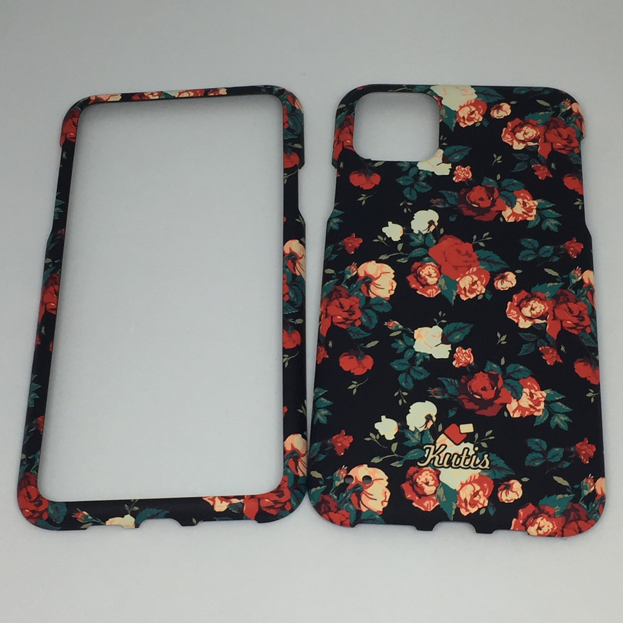 เคสคูทิส (Kutis) ไอโฟน11Max(ลายดอกกุหลาบสีแดง พื้นหลังสีดำ)มาใหม่ เคสประกบหน้า-หลัง