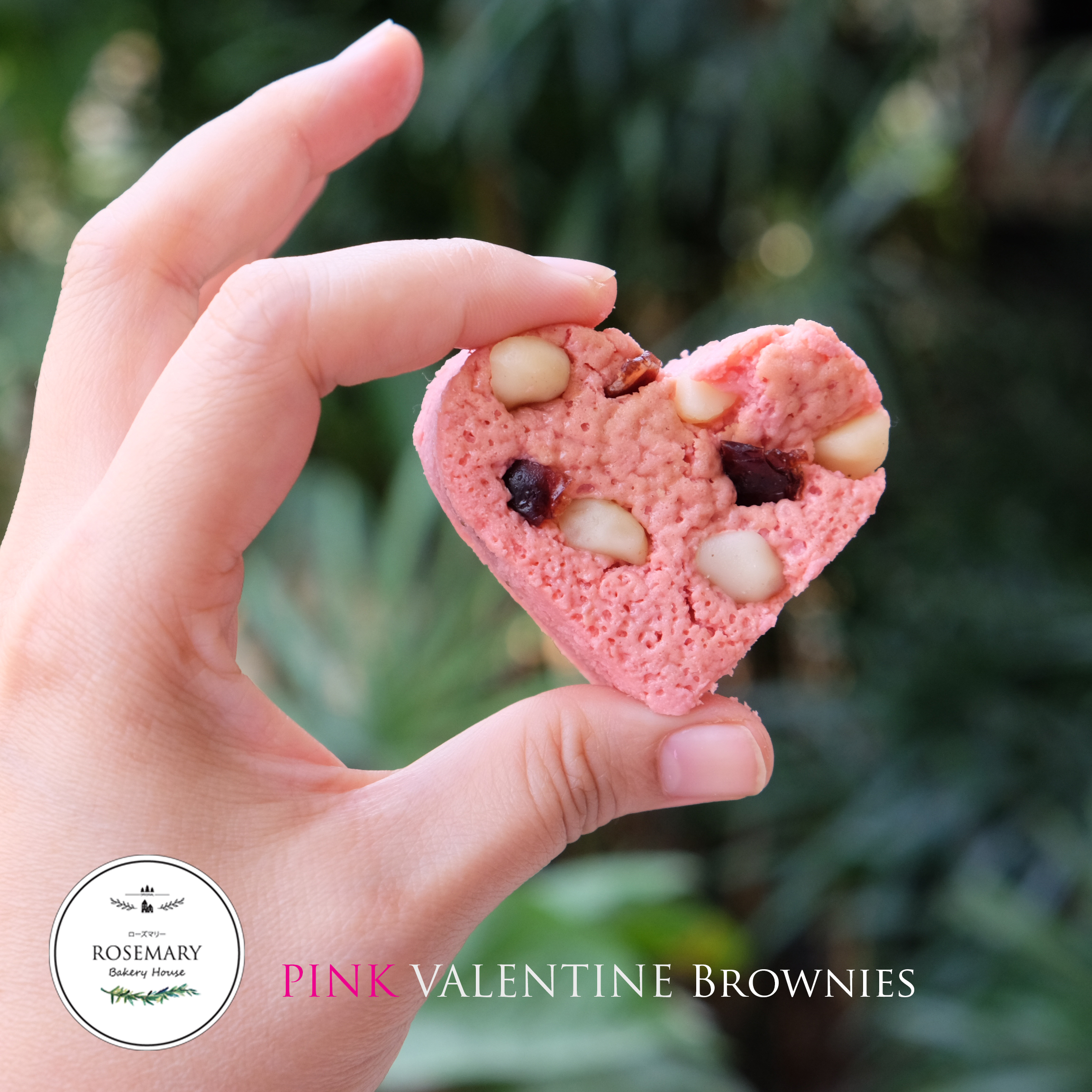 บราวนี่ส์พิ้งค์วาเลนไทน์ Pink Valentine Brownies (ขนาด 6 x 6 cm.)