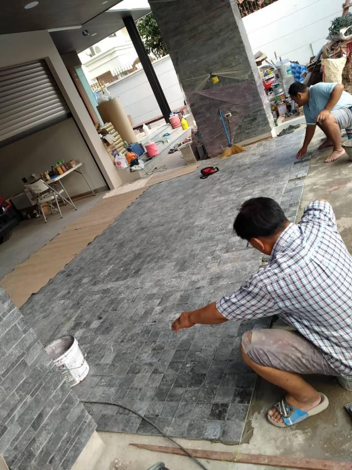 หิน silver grey ลานจอดรถ Low Price High Taste