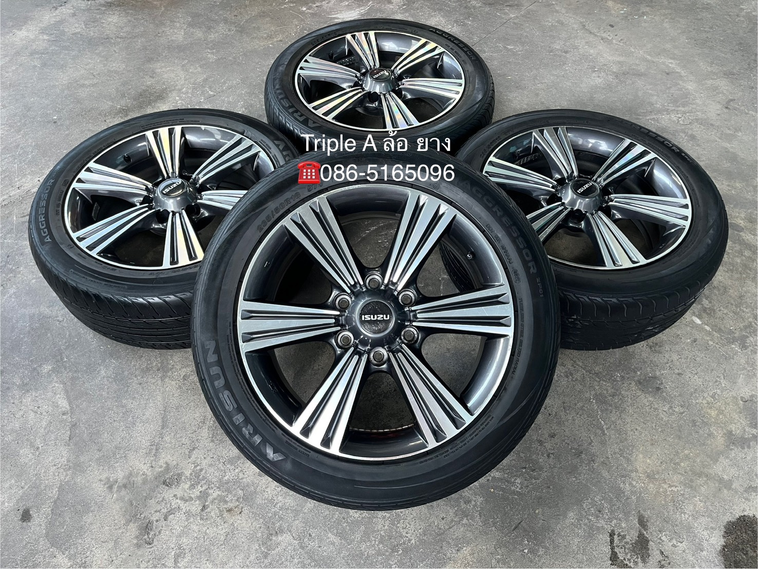✨ล้อแม็ก✨ISUZU X-Series ขอบ 18 เทาหน้าเงา พร้อมยาง 235-50-18 ARISUN💥ปี 22💥