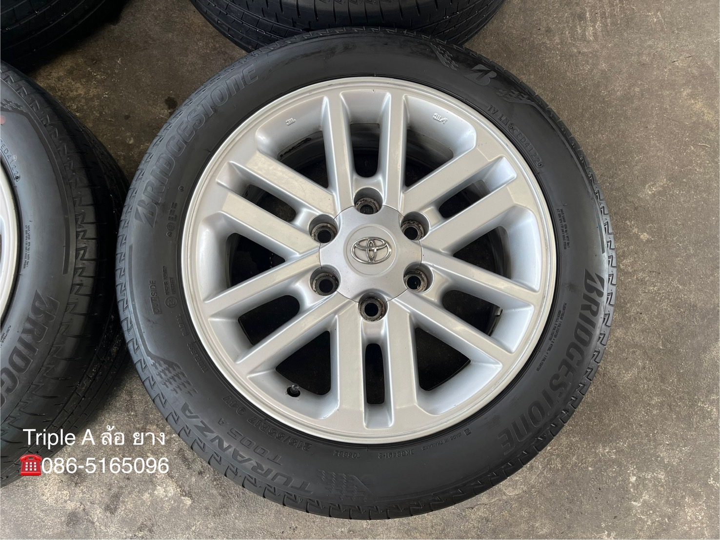 ✨ล้อแม็ก 6รู139✨Toyota ขอบ 17 พร้อมยาง 215-55-17 Bridgestone💥ปลายปี 22💥🚘ใส่กับ รถตู้ Commuter 6รู139 ได้เลย