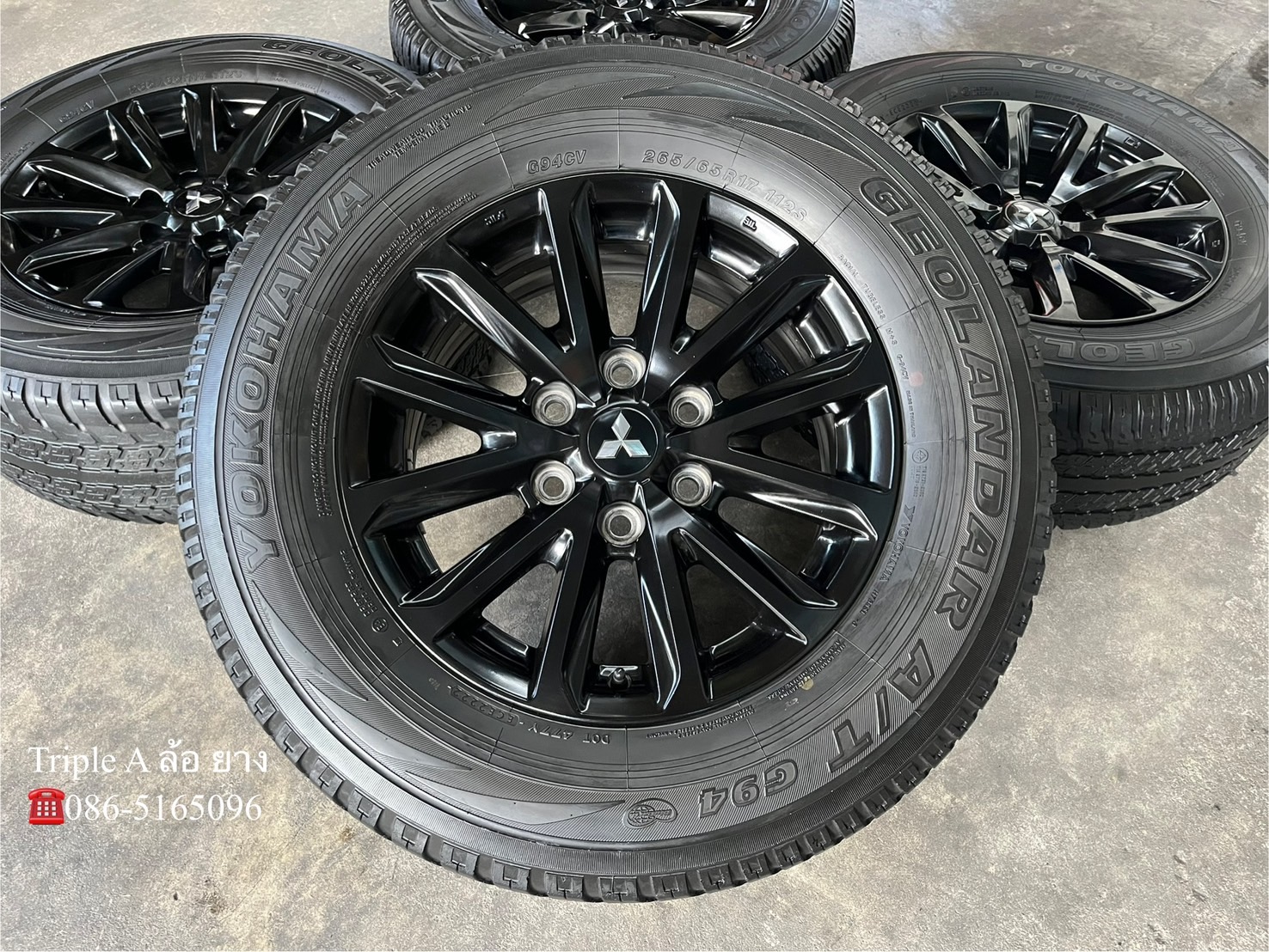 ✨ล้อแม็ก✨Mitsu Triton Plus ขอบ 17 สีดำ แถมยาง 265-65-17 Yokohama ปี 22