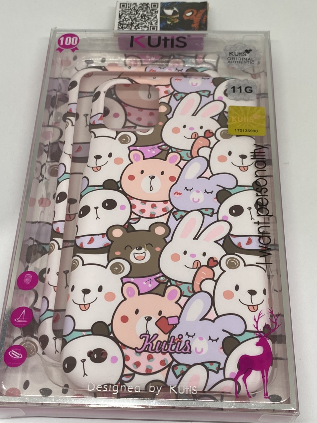 เคสคูทิส(Kutis)เคสไอโฟน11G(ลายกระต่ายกับหมี)มาใหม่ เคสประกบหน้า-หลัง เคสเรืองแสง เคสลายวินเทจ ร้านSuperhero Klongthom