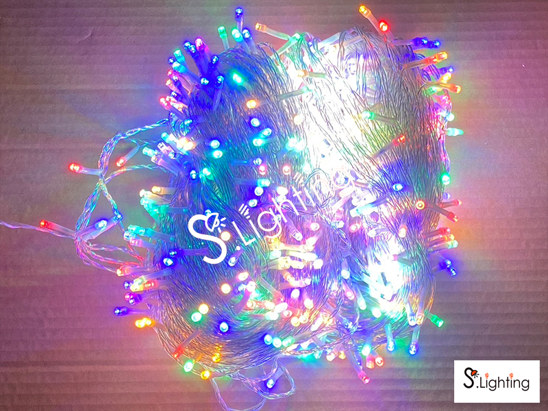 ไฟหยดน้ำ LED 100 เมตร / 800 หัว สลับสี RGB ไม่กระพริบ