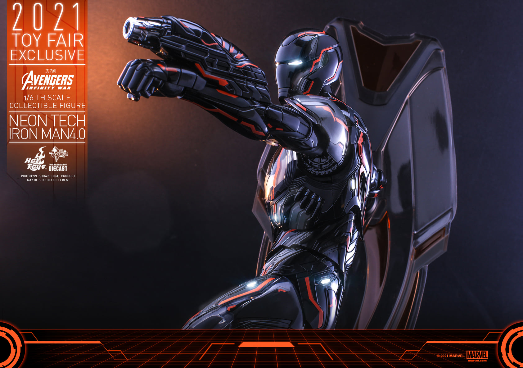 Hot Toys MMS597D39 1/6 Avengers: Infinity War - Neon Tech Iron Man 4.0 [Toy Fair Exclusive 2021]