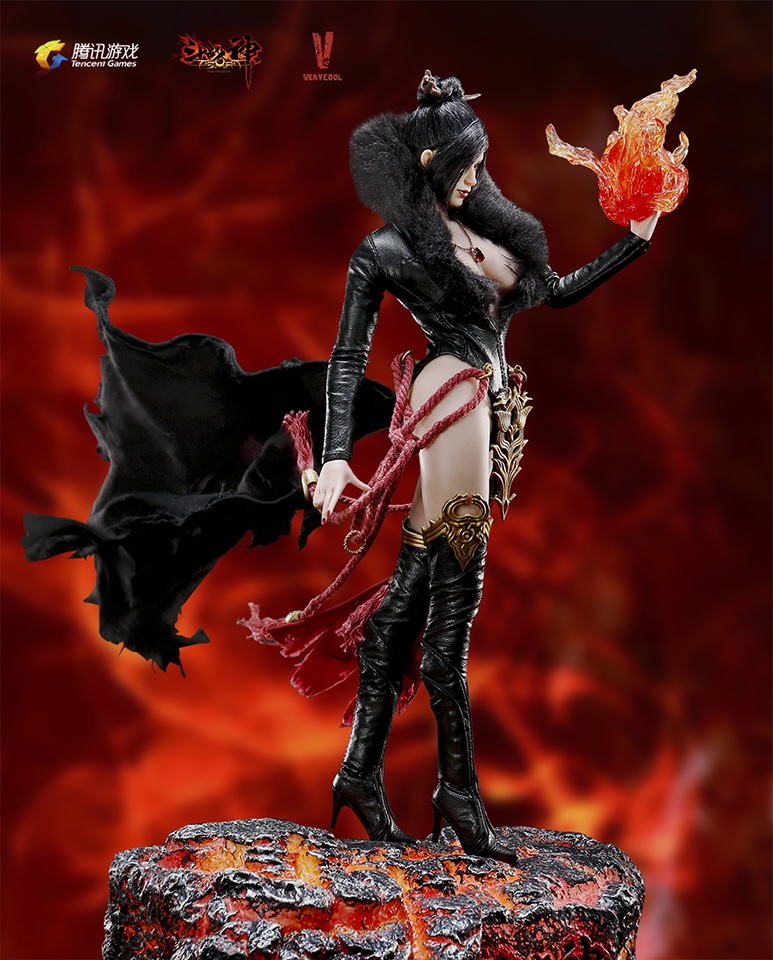 VERYCOOL DZS-003 + VCF-2028 1/6 “Dou Zhan Shen” Series of Tencent Game - RAKSA + Stone-Shaped Display Stand
