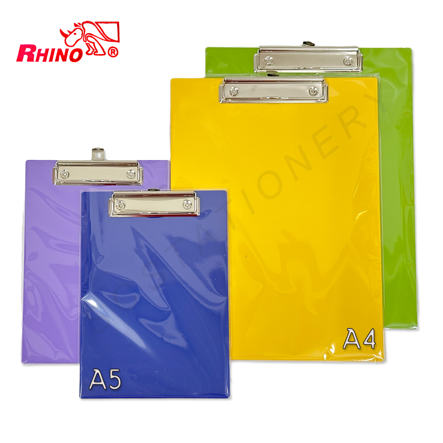 คลิ๊บบอร์ดพลาสติก ขนาด A4 , A5 RHINO คละสี 1ชิ้น