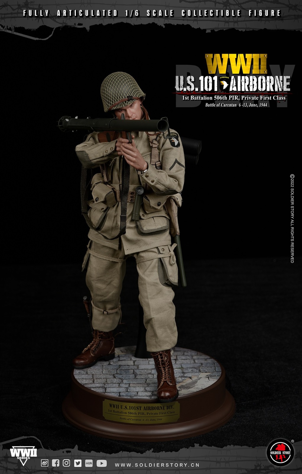 Soldier Story SS-126 1/6 WWII U.S. 101st Airborne - 1st Battalion 506th PIR, Private First Class