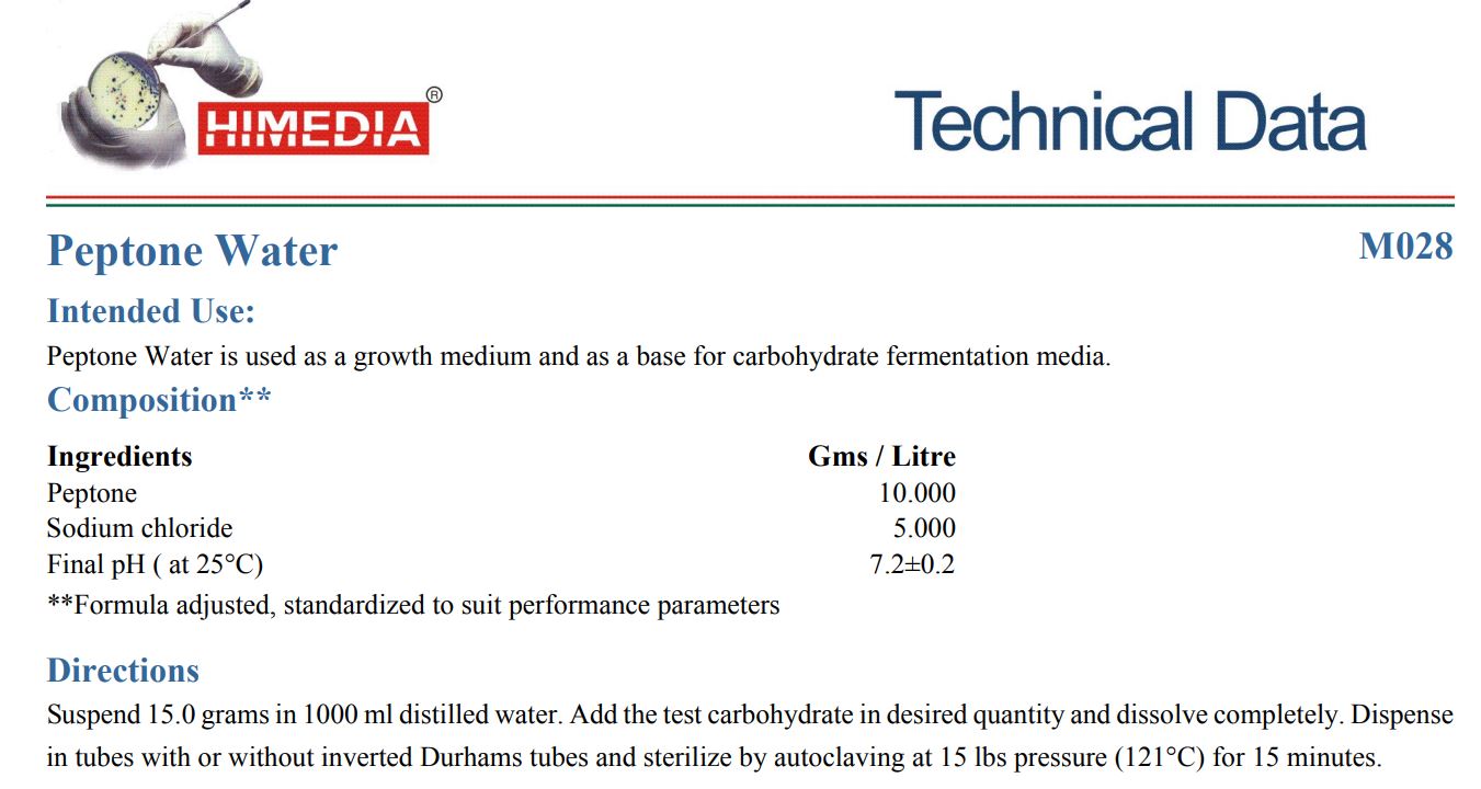 Himedia™PEPTONE WATER, 500 G