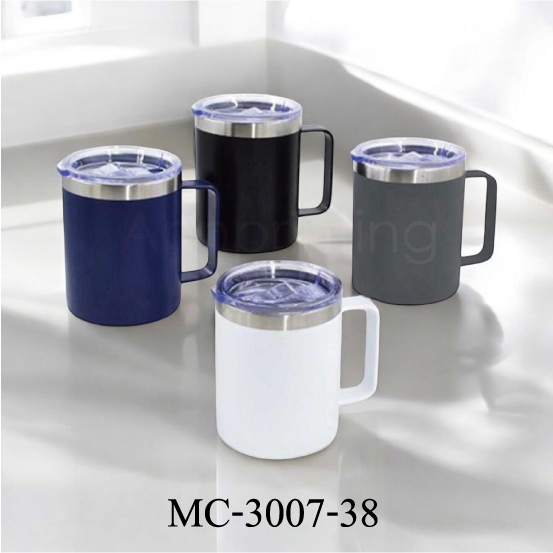 แก้วน้ำสแตนเลส (มีหูจับ)380ml.