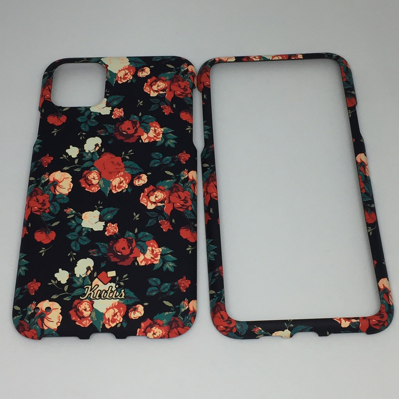 เคสคูทิส (Kutis) ไอโฟน11Max(ลายดอกกุหลาบสีแดง พื้นหลังสีดำ)มาใหม่ เคสประกบหน้า-หลัง