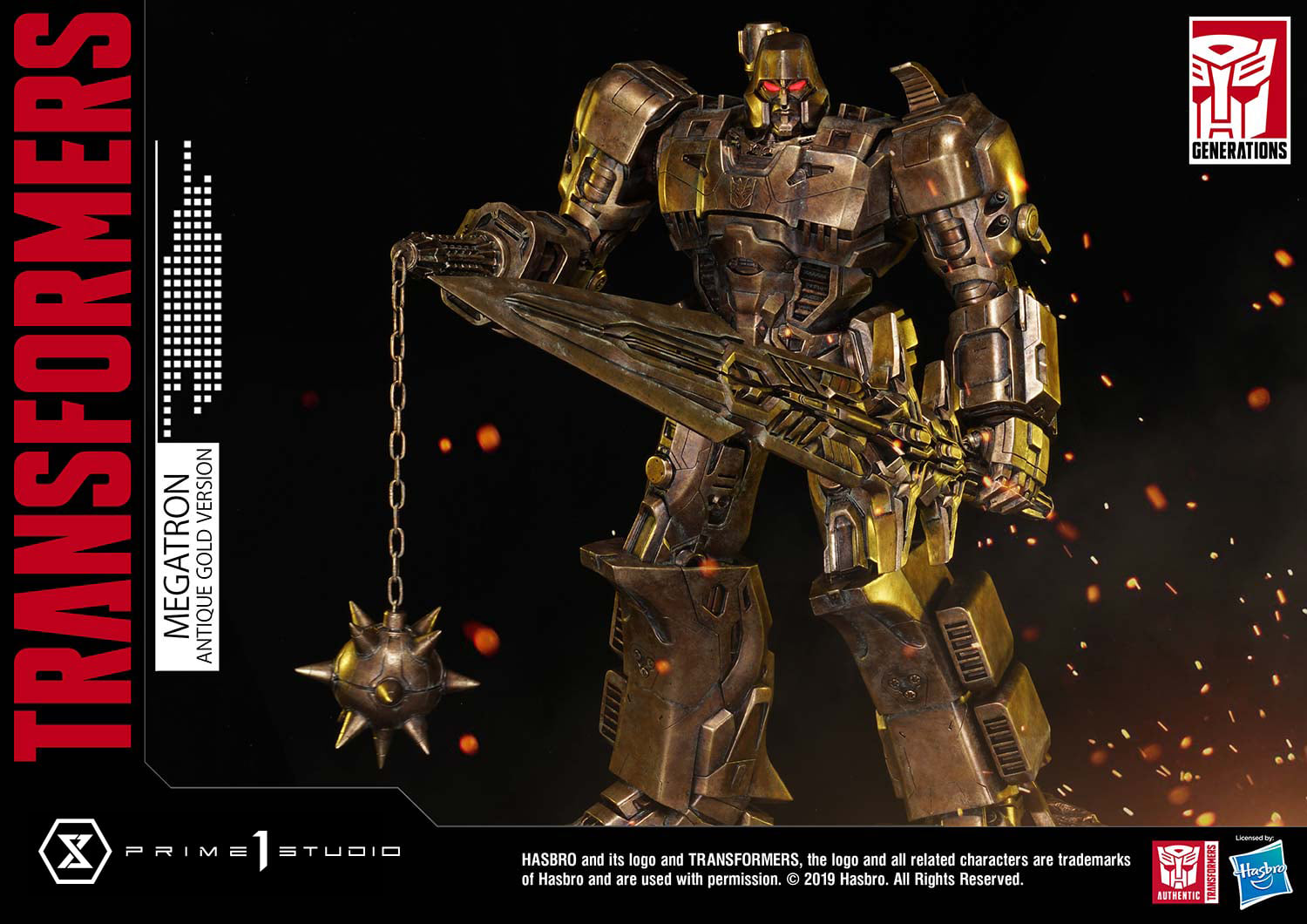 Prime 1 Studio PMTF-02AG Transformers G1 - Megatron (Antique Gold Version)