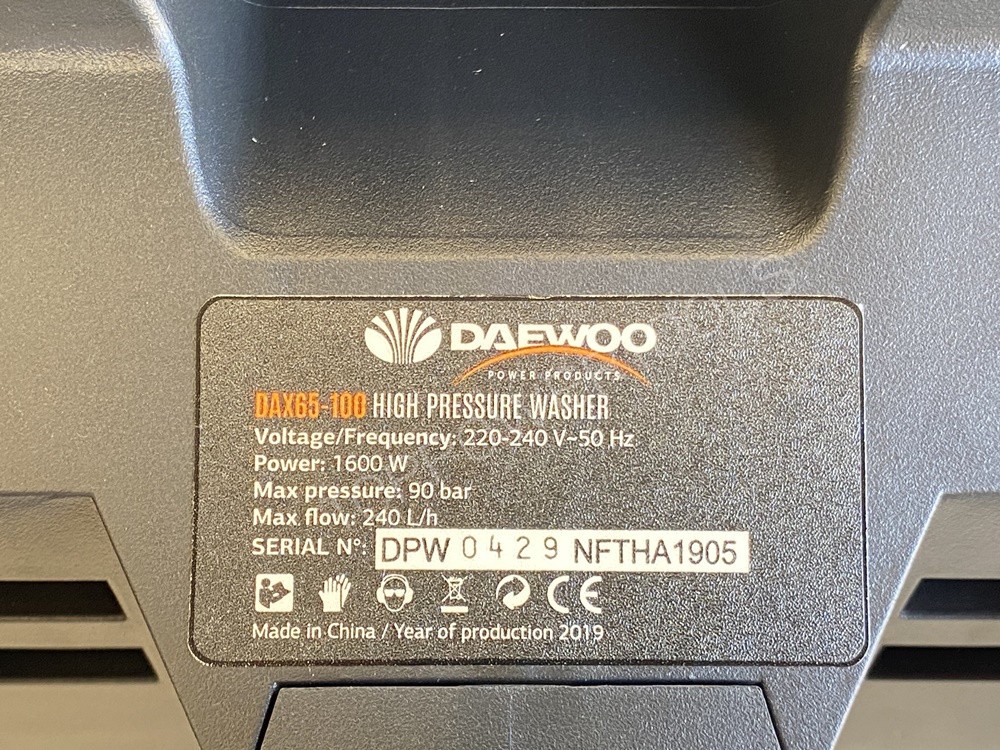 เครื่องฉีดน้ำแรงดันสูง DAX65-100 90Bar DAEWOO สีส้ม