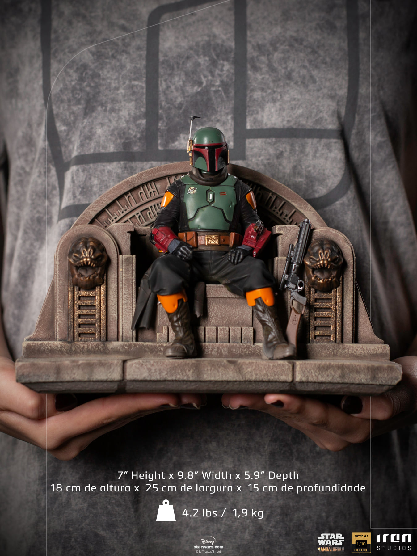 Iron Studios Deluxe Art Scale 1/10 The Mandalorian - Boba Fett on Throne