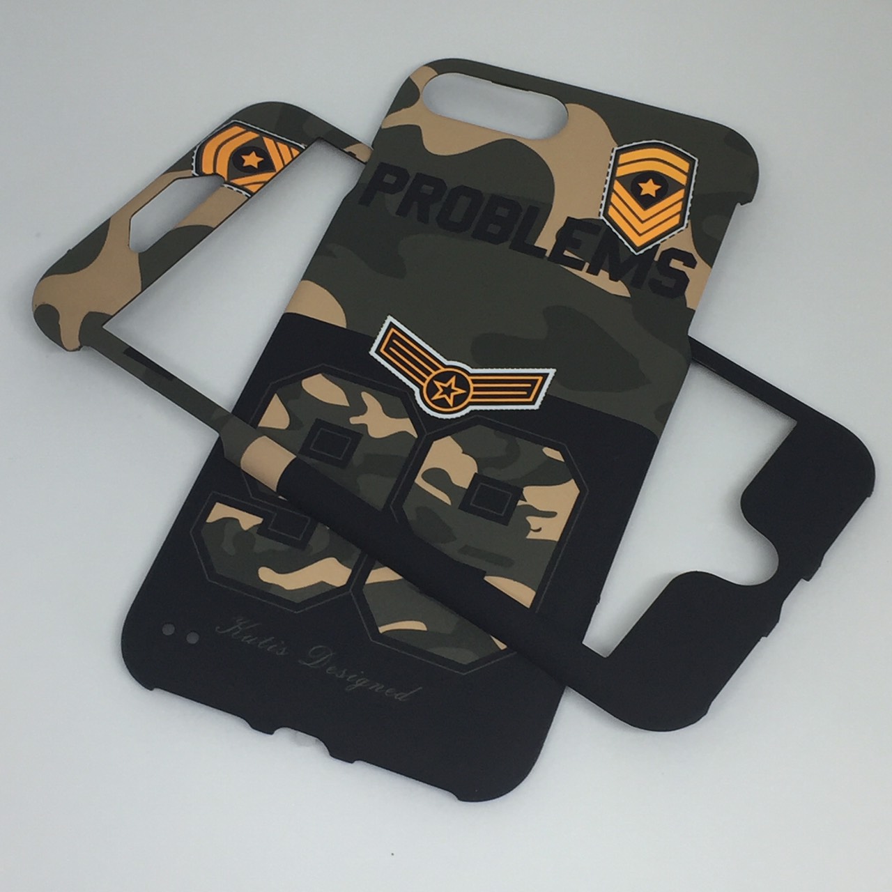 เคสคูทิส(Kutis)ไอโฟน7พลัส,8พลัส(ลายพรางทหาร)มาใหม่ เคสประกบหน้า-หลัง เคสเรืองแสง เคสลายวินเทจ