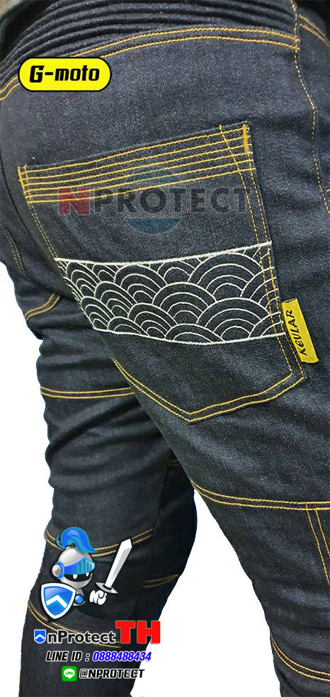 กางเกงการ์ดรุ่น G-MOTO (เสริมผ้าเคฟล่า+การ์ด CE LV2 ทั้ง 4 จุด)