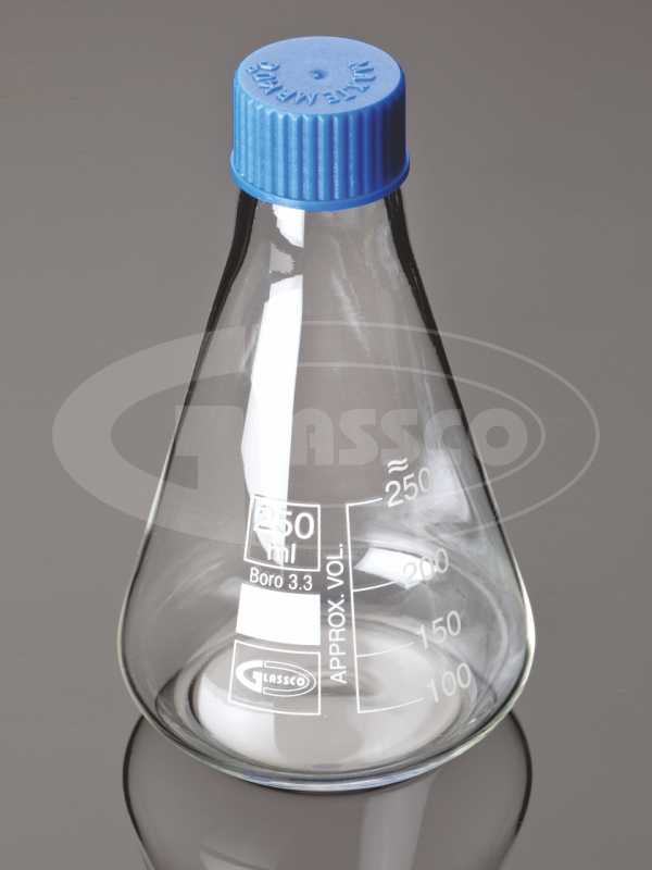 ขวดรูปชมพู่พร้อมฝาปิด: Erlenmeyer Flask with Screw Cap Boro3.3