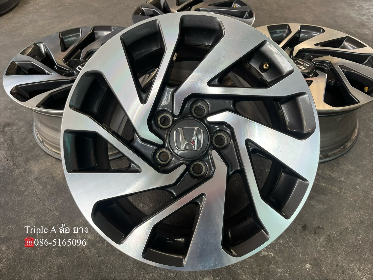 ✨ล้อแม็ก 5รู114✨Honda Civic FC ขอบ 16 เทาหน้าเงา