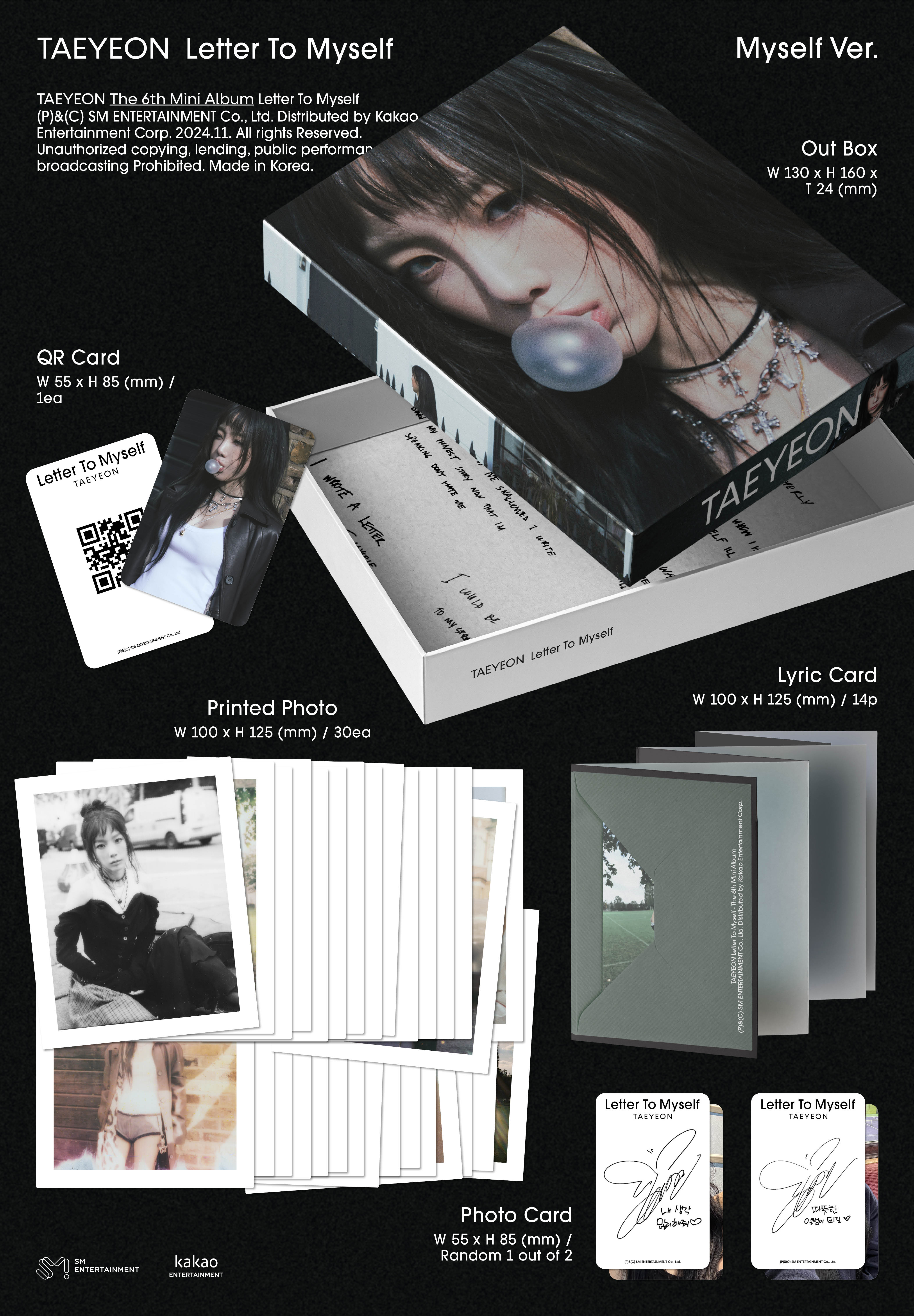 [รับกด+นำเข้าสินค้า] TAEYEON - 6th Mini Album Letter To Myself