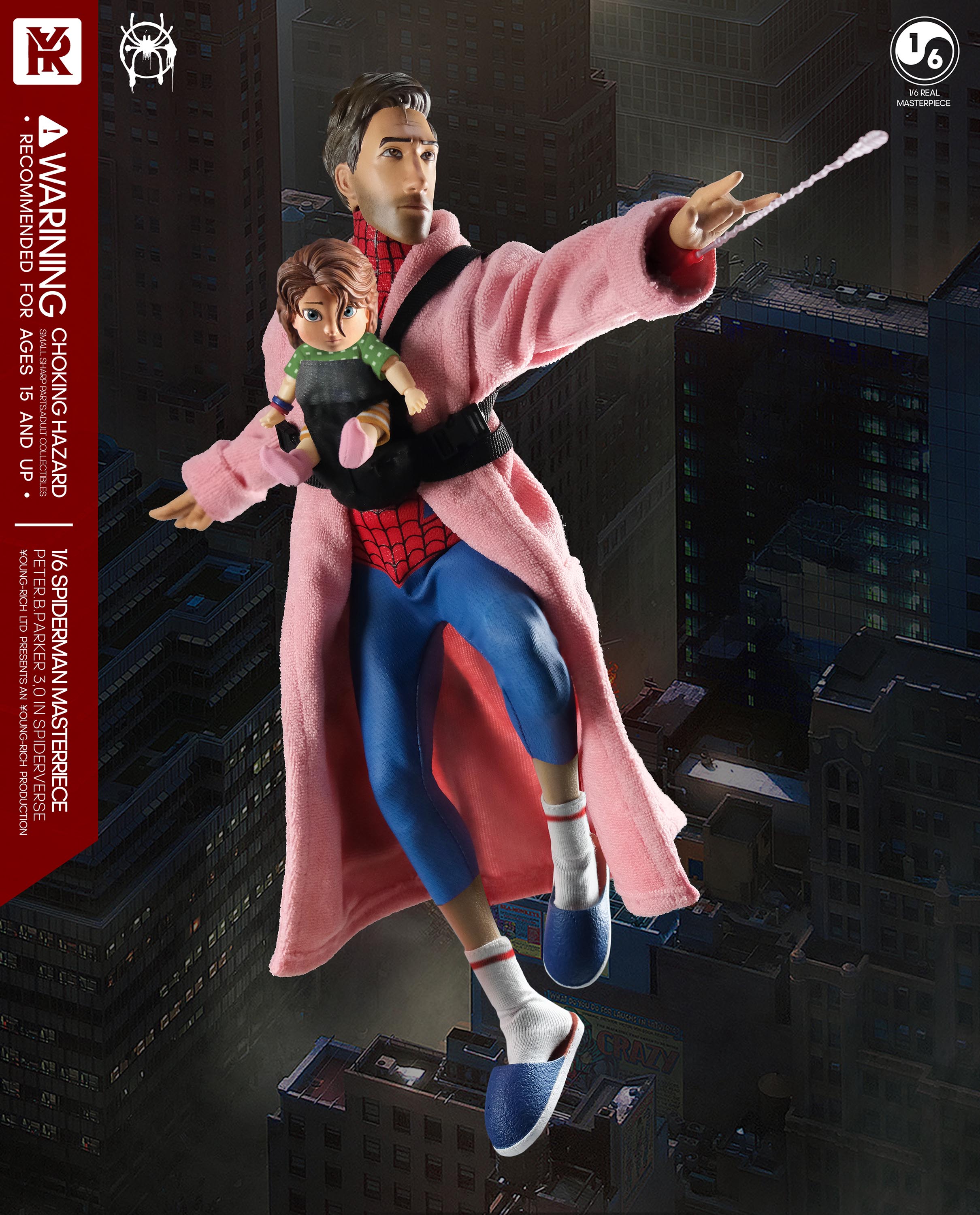 Youngrich Toys YR025 1/6 Spider-Man Across the Universe Middle-aged Parker 3.0 Father and Daughter Double Set