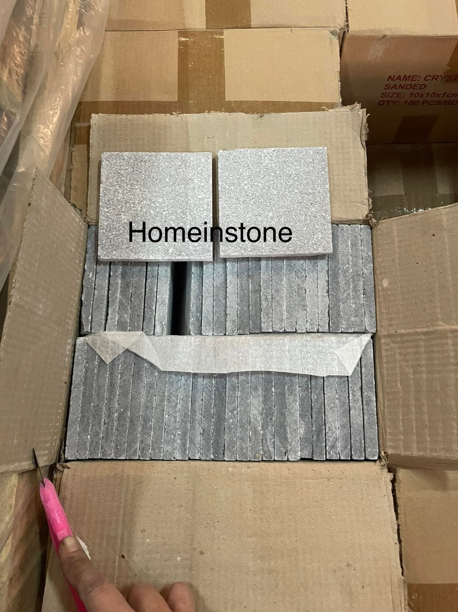 หินธรรมชาติ ลายสวย white cloudy ขนาด 60x60x2 cm + White Cloudy 10x10