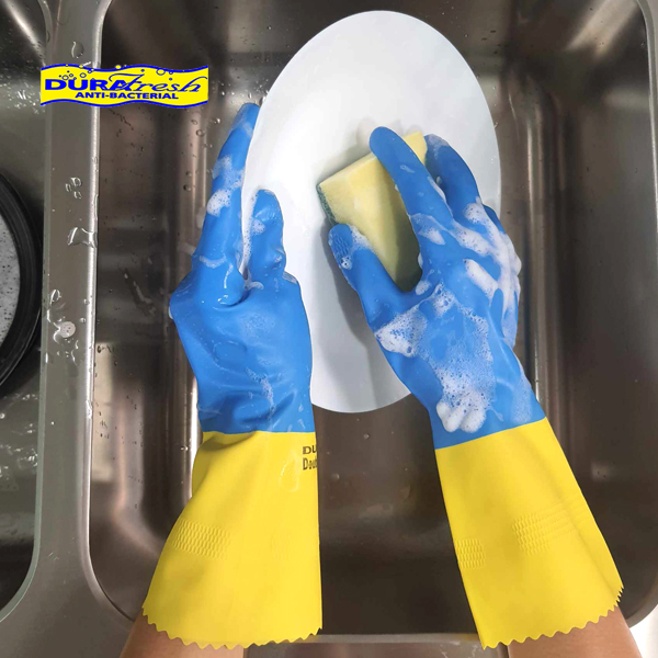 ถุงมือยาง ดูราเฟรช ชนิดเคลือบ 2 ชั้น
