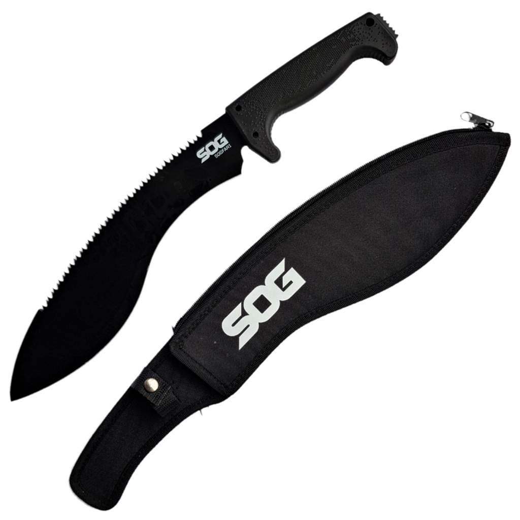มีดใบตาย มีดกุรข่า SOG Sogfari Kukri Machete ขนาด 18.3 นิ้ว (46.5 ซม.) พร้อมซองผ้าไนล่อนร้อยเข็มขัดสำหรับเก็บมีด