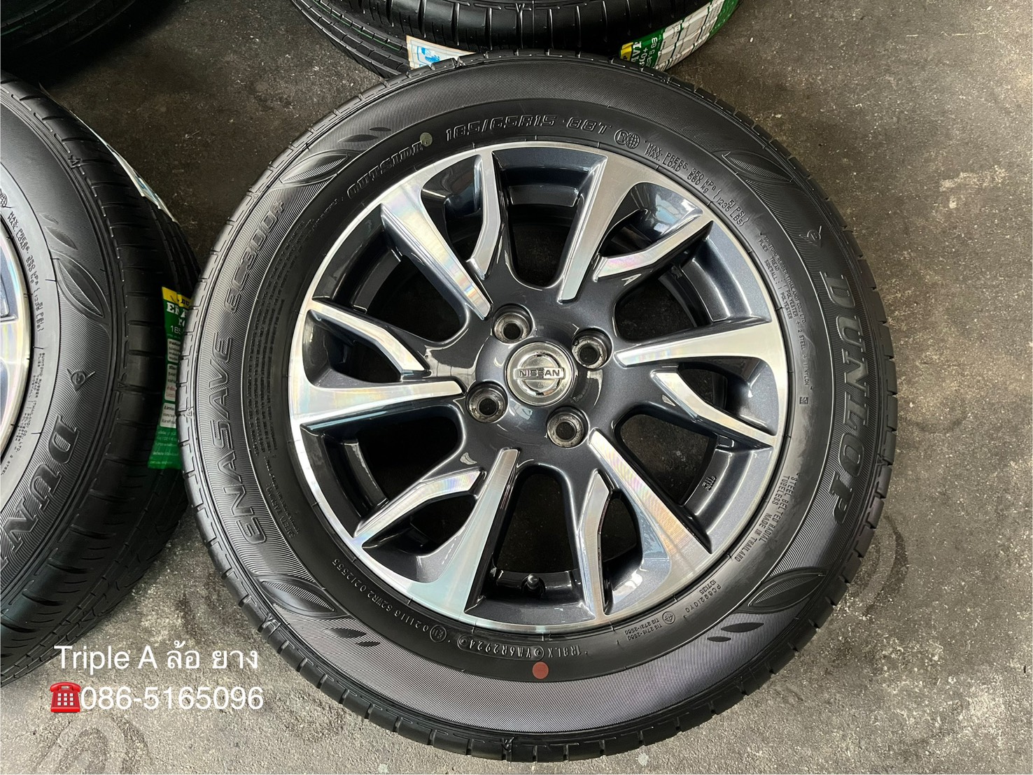 ✨ล้อแม็กพร้อมยางใหม่💯✨Nissan Almera Sportech รุ่นใหม่ขอบ 15 เทาหน้าเงา💖สวยกริ๊บ💖